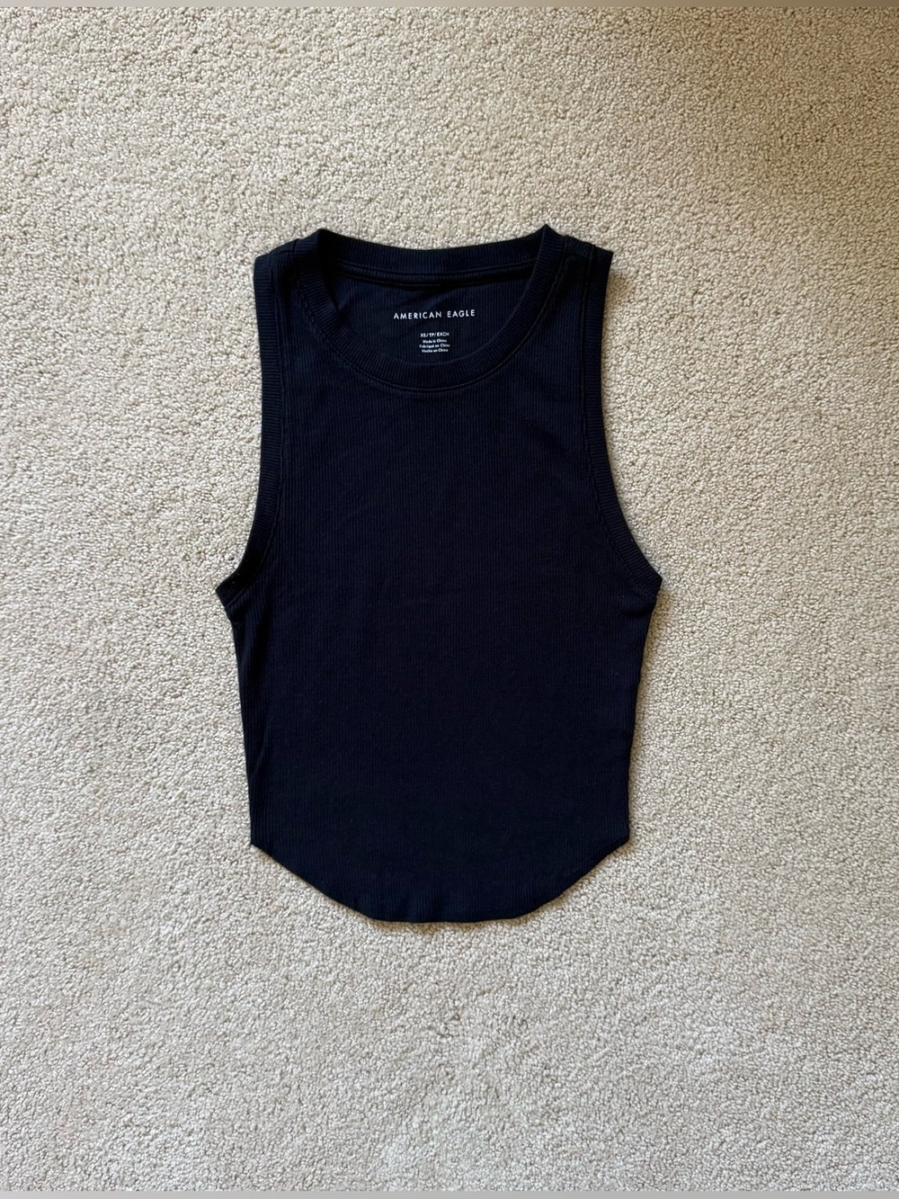 black american eagle ribbed tank top